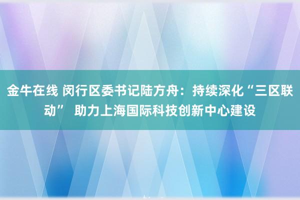 金牛在线 闵行区委书记陆方舟：持续深化“三区联动”  助力上海国际科技创新中心建设